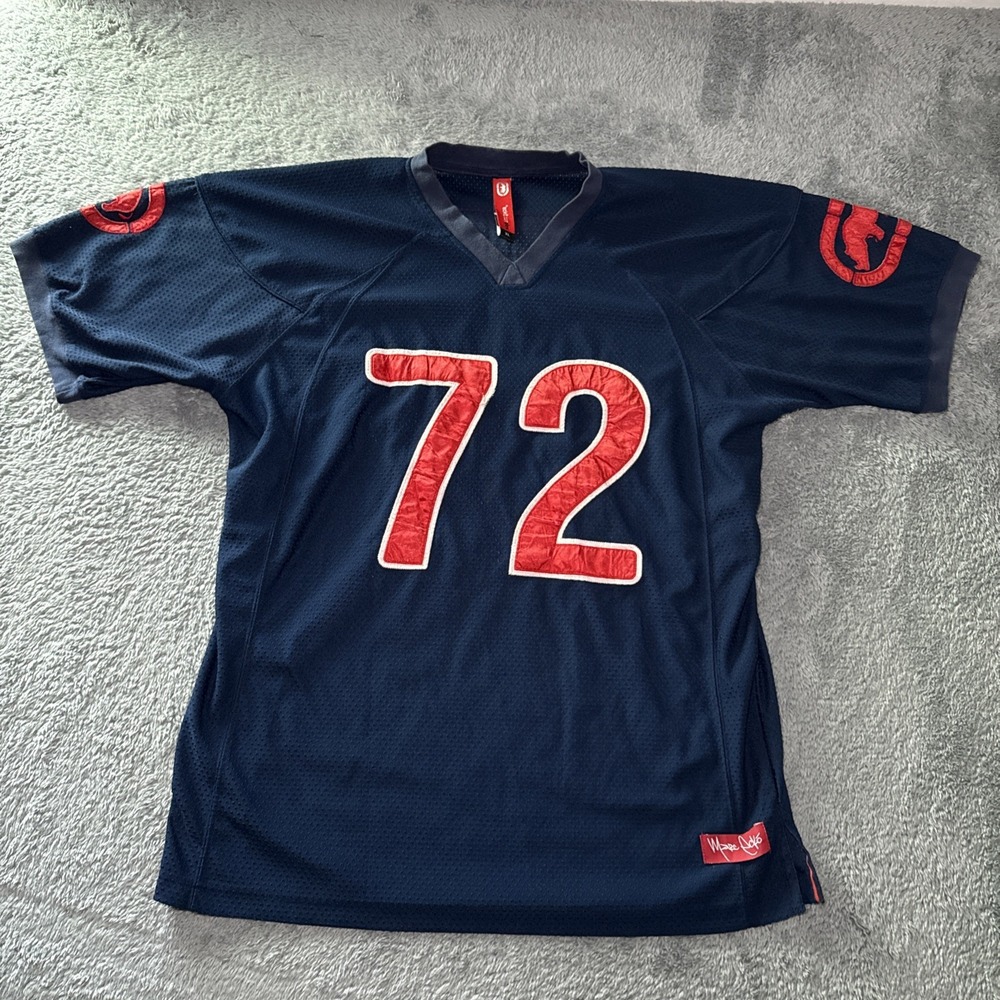 Y2K 2000s Ecko Unlimited Jersey Short Sleeve Navy Men's XL #72 Red Embroidered
